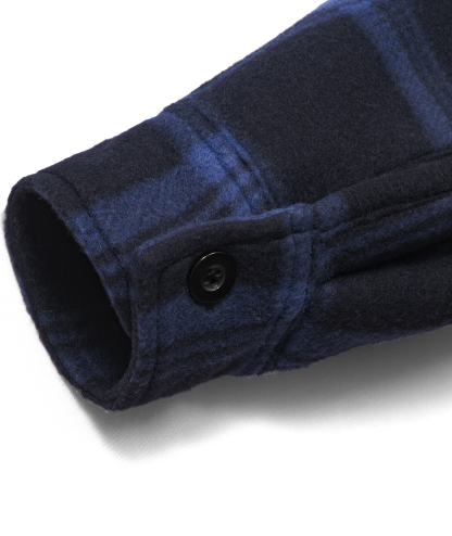 ZITY Men's Long Sleeve Full Zipper Fleece Plaid Hoodie-CFMGF00001