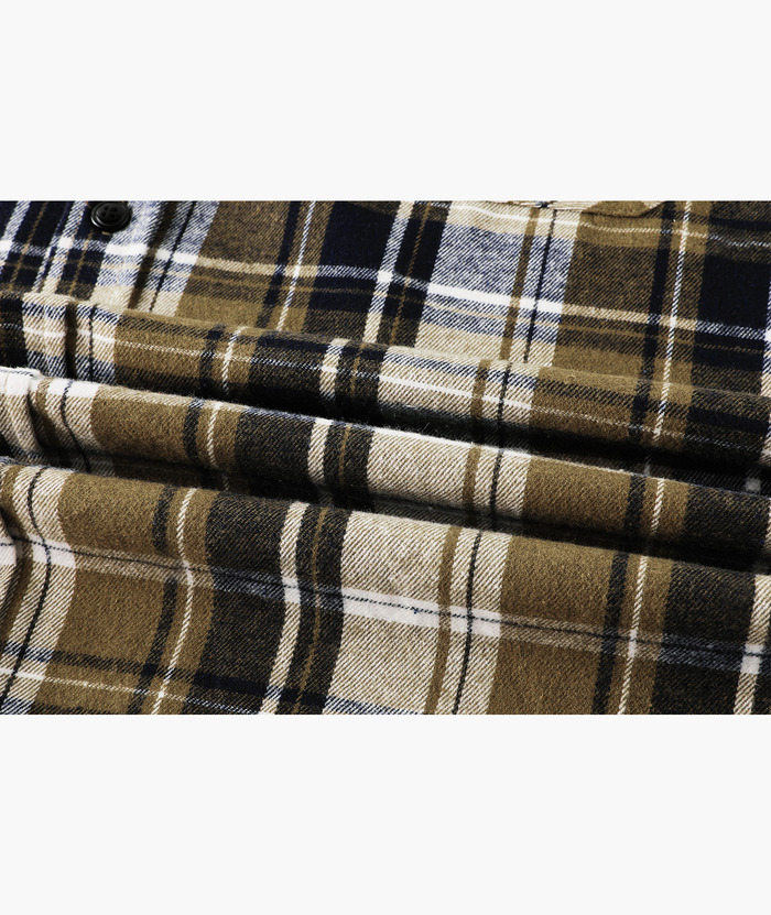 ZITY Men's Color Block Pattern Long Sleeve Casual Plaid Flannel Shirt-ZPK006185 | Zitysports