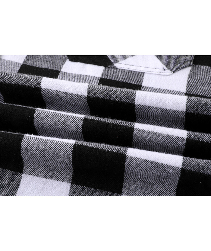 ZITY Men's Color Block Pattern Long Sleeve Casual Plaid Flannel Shirt-ZPK006185 | Zitysports