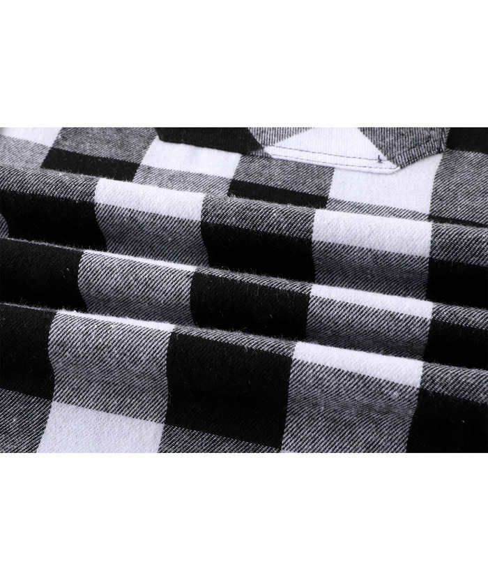 ZITY Men's Color Block Pattern Long Sleeve Casual Plaid Flannel Shirt-ZPK006185 | Zitysports