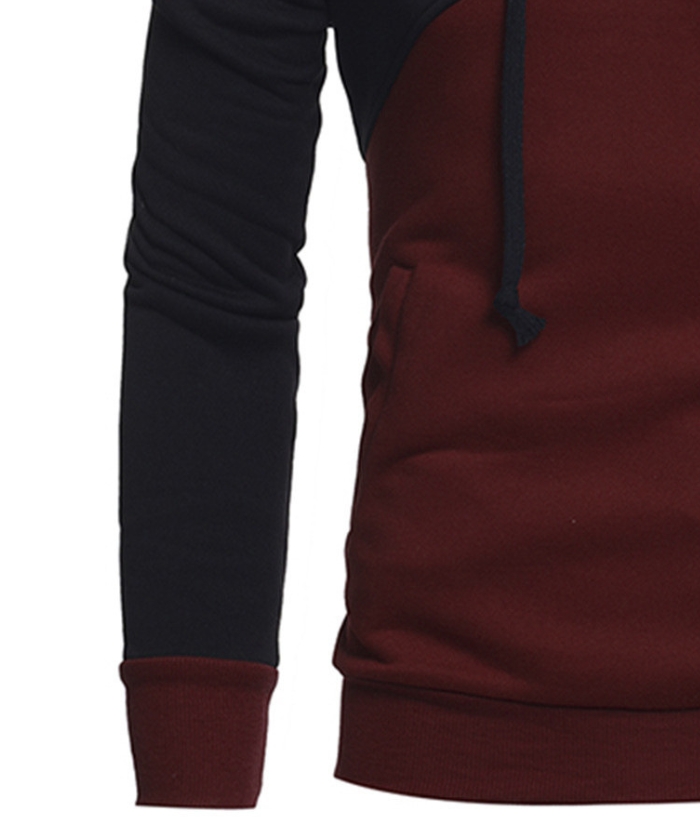 ZITY Men's Long Sleeve Patchwork Color Block Athletic Hoodie-DUMFH04916|Zitysports