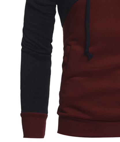 ZITY Men's Long Sleeve Patchwork Color Block Athletic Hoodie-DUMFH04916|Zitysports
