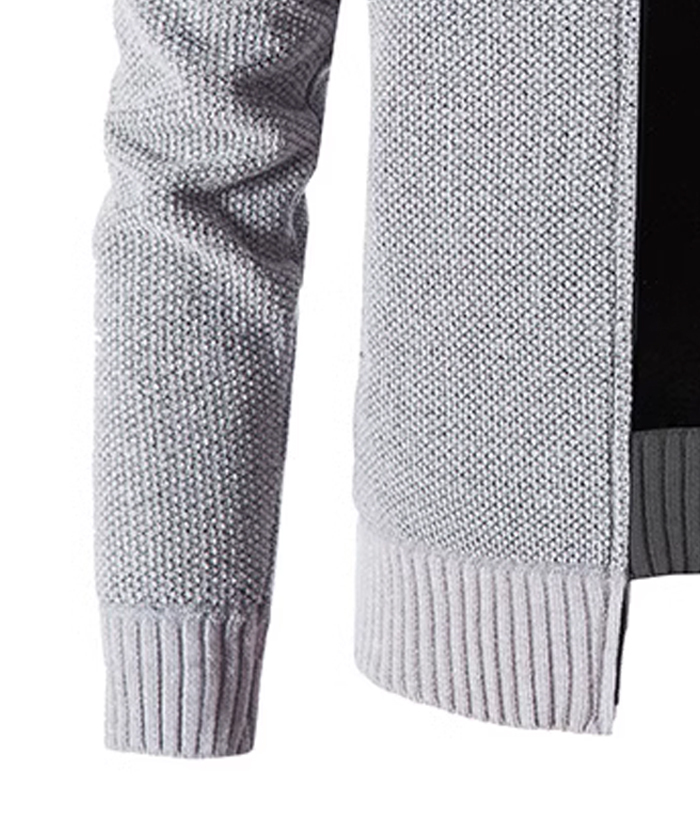 ZITY Men's Knitted Full Zip Slim Fit Warm with Pockets Hoodie-DUMFH05013|Zitysports