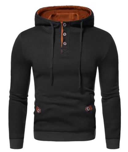 ZITY Men's Fashion Button Fleece Casual Long Sleeve Outdoor Hoodie-DUMFH05034|Zitysports