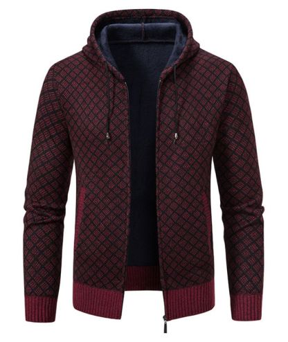 ZITY Men's Knitted Zip-Up Long Sleeve Hoodie-DUMFH05055|Zitysports