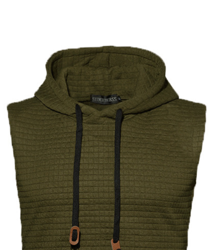 ZITY Men's Plus Size  Solid Color Sleeveless Hoodie-DUMMG05201|Zitysports