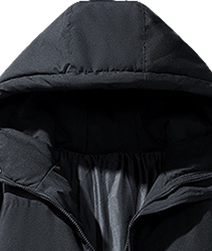 ZITY Men's Full Zipper Solid Color Puffer Jacket-DUMCO05528