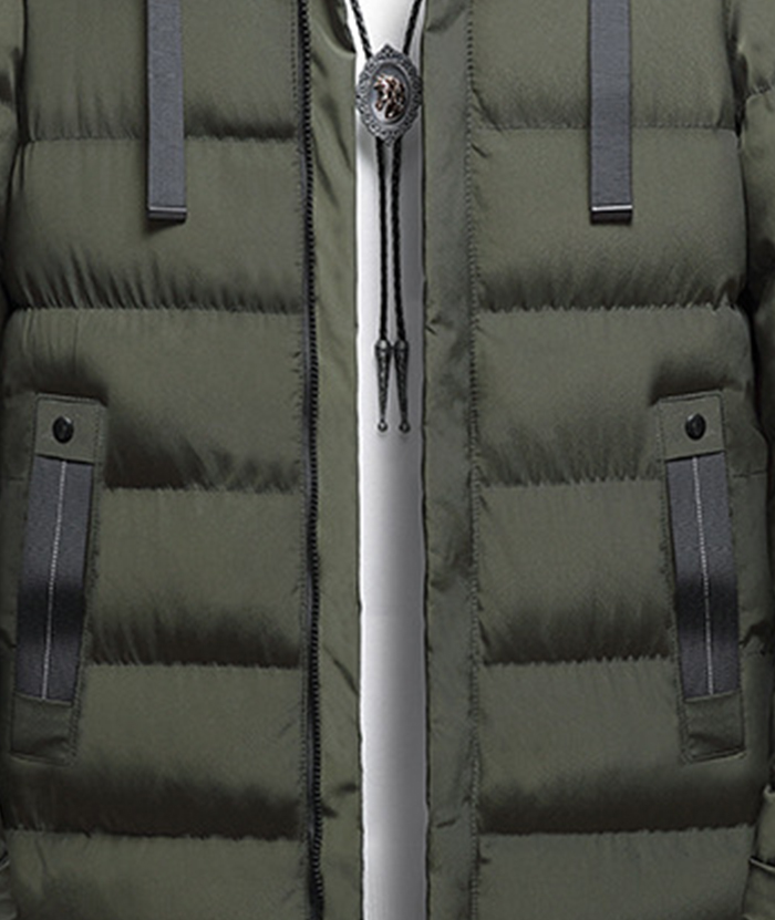 ZITY Men's Full Zipper Hooded Puffer Jacket-DUMCO05579