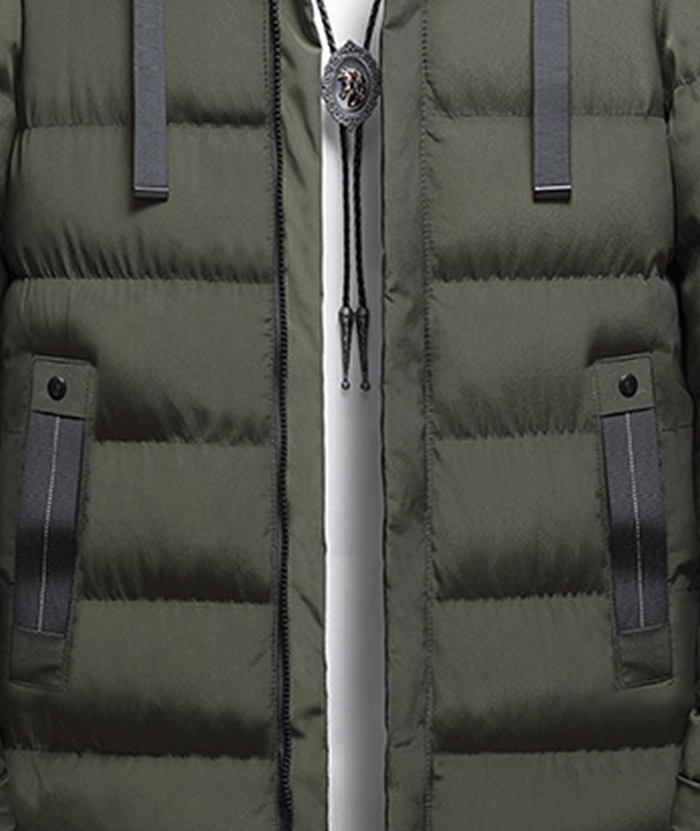 ZITY Men's Full Zipper Hooded Puffer Jacket-DUMCO05579