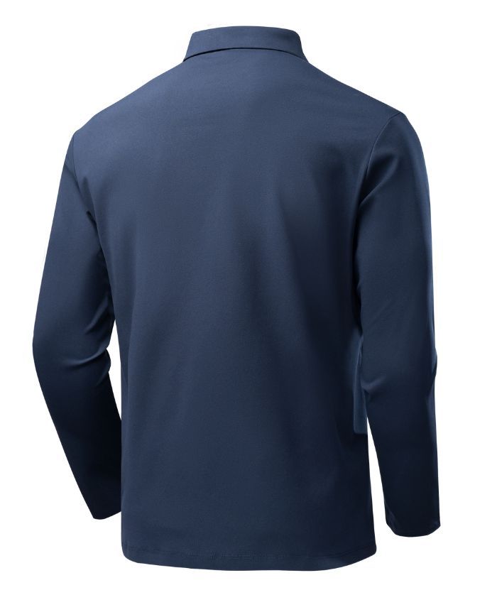 ZITY Men's Button Up Long Sleeve Polo Shirt-8909
