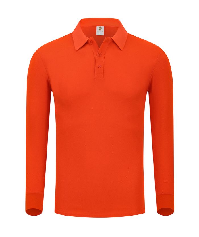 ZITY Unisex Long Sleeve Slim Fit Lapel Polo Shirt-DUMLP05922