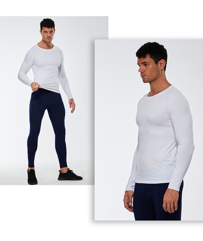 ZITY Men's Long Sleeve Round Neck Compression T-Shirt-DUMLS05951