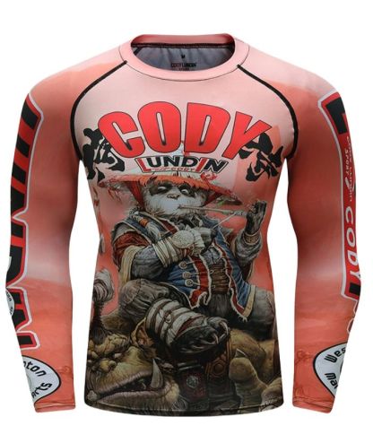 ZITY Men's 3D Digital Print Long Sleeve Compression T-Shirt-DUMLE05981