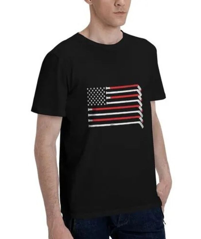 ZITY Men's American Flag printed 100% Cotton T-Shirt