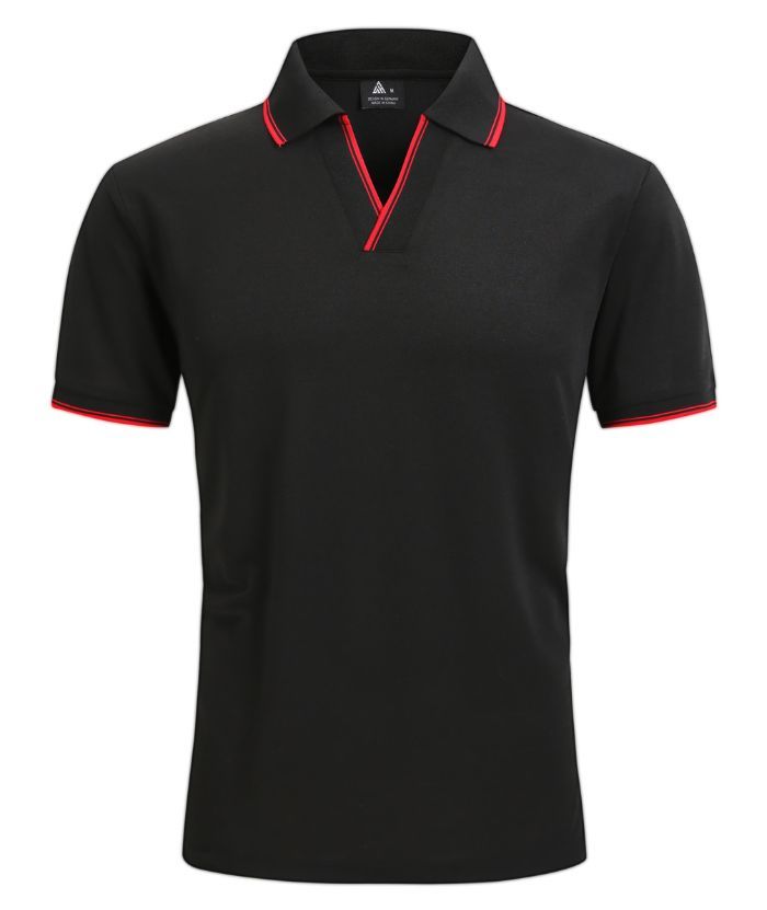ZITY Men's V Neck Slim Fit Golf Polo Shirt-CUMPO01157