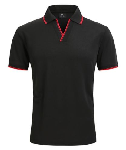 ZITY Men's V Neck Slim Fit Golf Polo Shirt-CUMPO01157