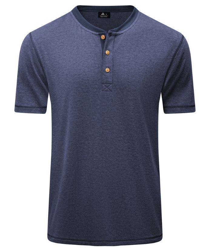 ZITY Men's Button Up Slim Fit Summer T-Shirt-CUMSS01905