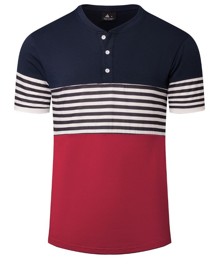 ZITY Men's Slim Fit Stripe T-Shirt-CUMSS01982