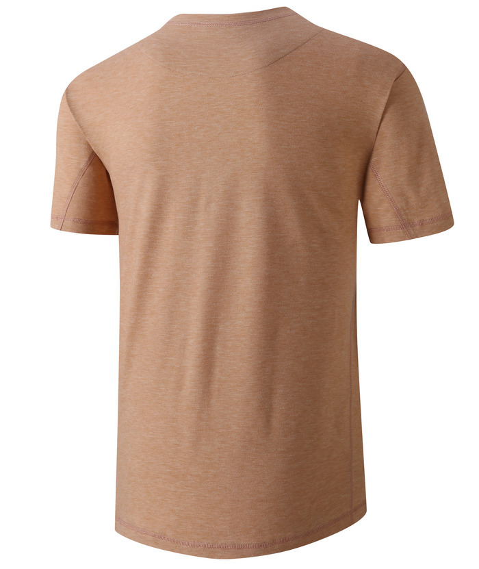 ZITY Men's Slim Fit Button Up Chest Pocket T-Shirt-CUMSS01983