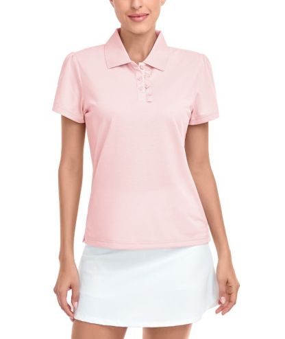 ZITY Women's Slim Fit Solid Color Tennis Polo Shirt-CUWPO01477