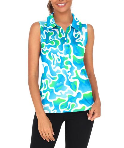 ZITY Women's Slim Fit V Neck Golf Polo Shirt-CUWBP02298