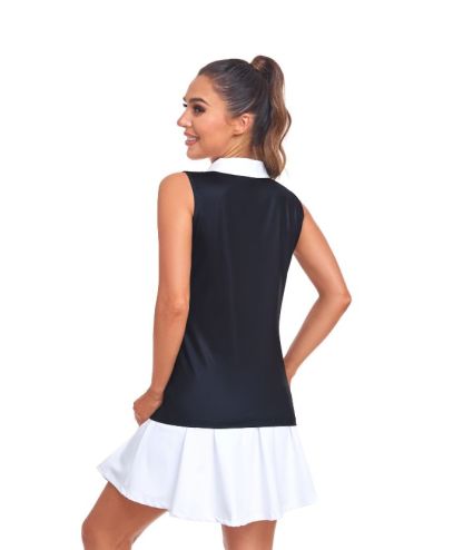 ZITY Women's Sleeveless Slim Fit Quick Dry Golf Polo Shirt-CUWBP02260