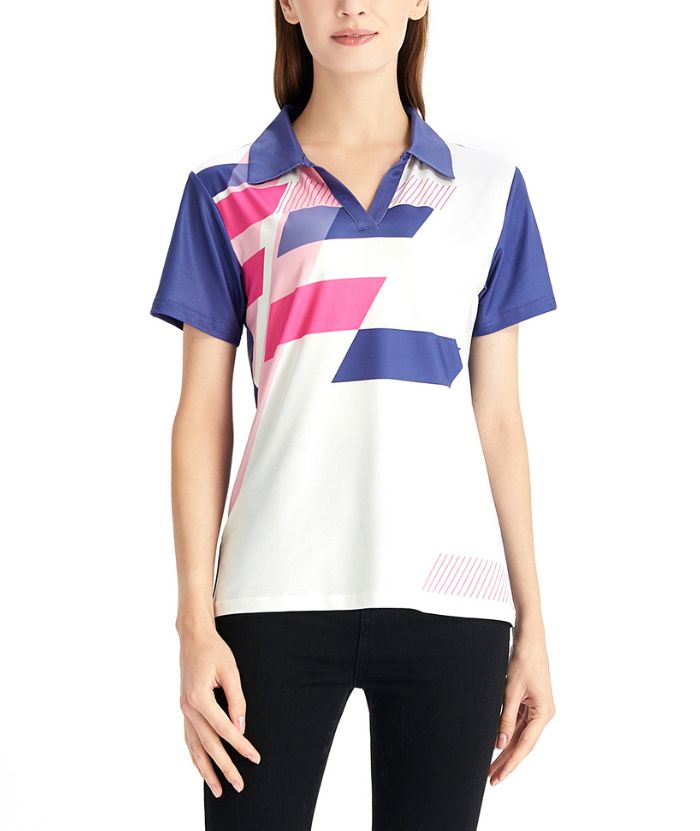 ZITY Women's Slim Fit V Neck Golf Polo Shirt-CFWZZ00034