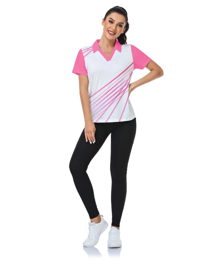 ZITY Women's Dri Fit V Neck Golf Polo Shirt-CFWZZ00035