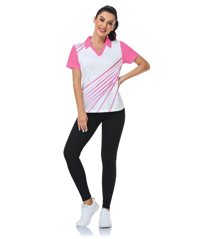 ZITY Women's Dri Fit V Neck Golf Polo Shirt-CFWZZ00035