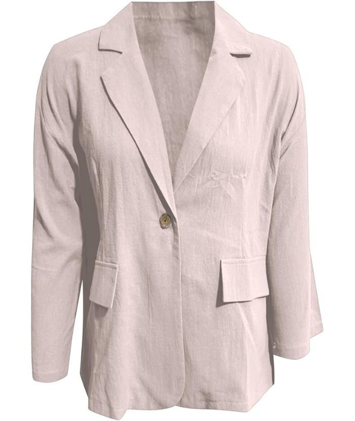 ZITY Women's Solid Color Single Button Thin Coat