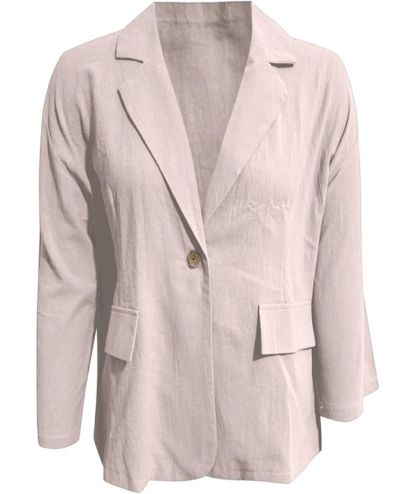 ZITY Women's Solid Color Single Button Thin Coat