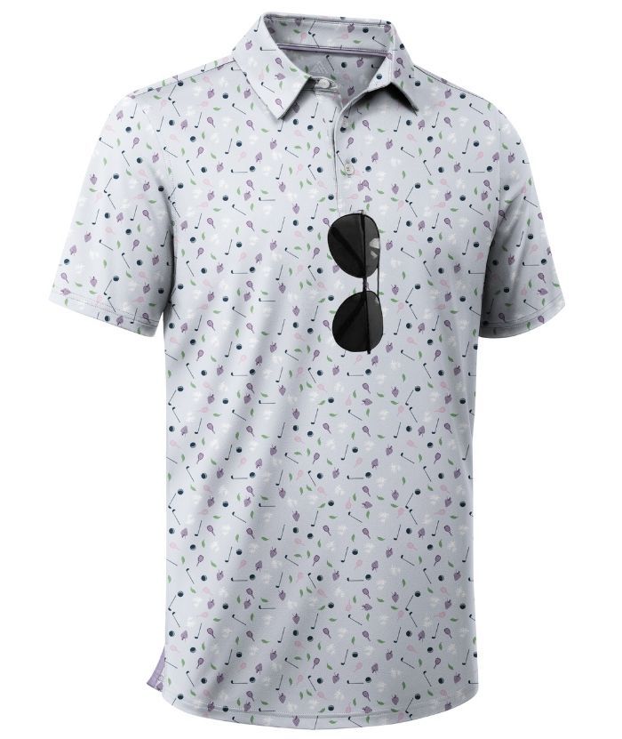ZITY Men's Button Up Dri Fit Printed Polo Shirt-CUMPO05527
