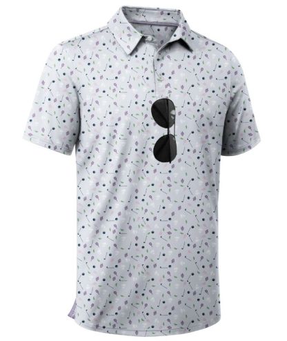 ZITY Men's Button Up Dri Fit Printed Polo Shirt-CUMPO05527
