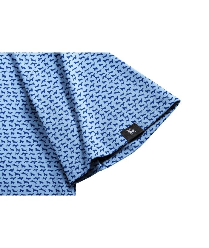 ZITY Men's Button Up Slim Fit Printed Polo Shirt-CUMPO05195