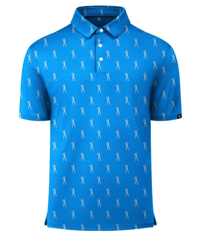 ZITY Men's Button Up Slim Fit Printed Polo Shirt-CUMPO05195