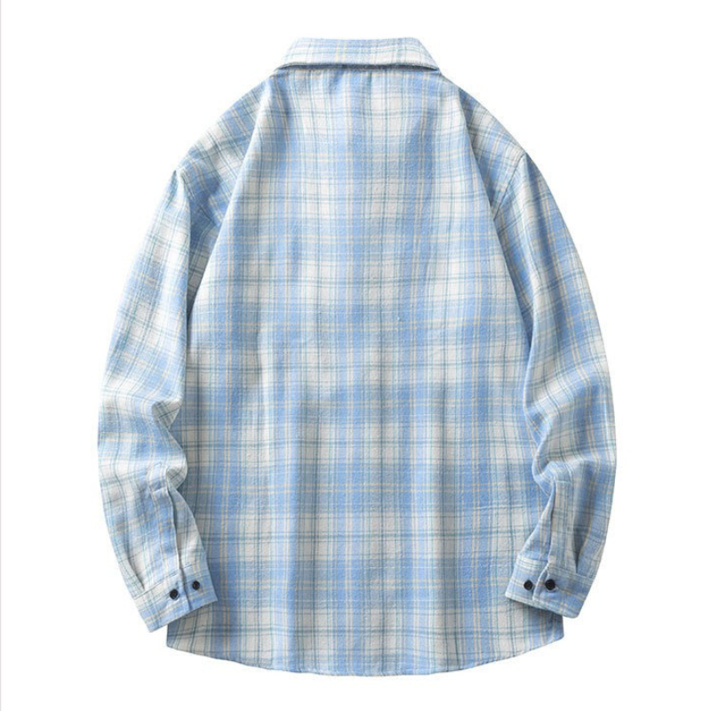 ZITY Men’s Spring Autumn Long Sleeve Casual Loose Fit Shirt –