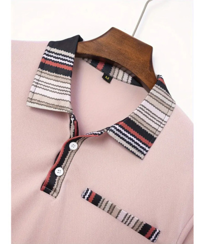 ZITY Men's Striped Collar Golf Polo Shirt-ZPK010465 | Zitysports
