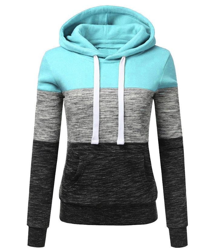 ZITY Women's Color Block Sweatshirt with Pockets-DUWFH04931|Zitysports