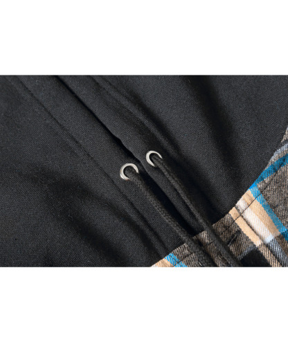 ZITY Men's Button Down Long Sleeve Plaid Pattern With Pocket Casual Hoodie-ZPK006235 | Zitysports