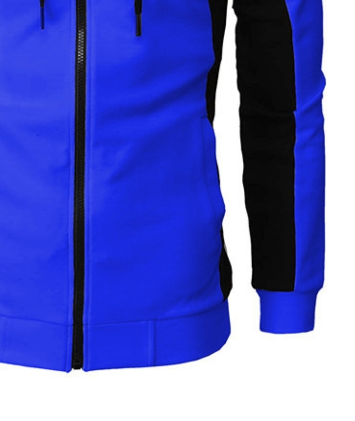 ZITY Men's Color Black Zipper Hooded Long Sleeve Lightweight Hoodie-DUMFH04864 | Zitysports