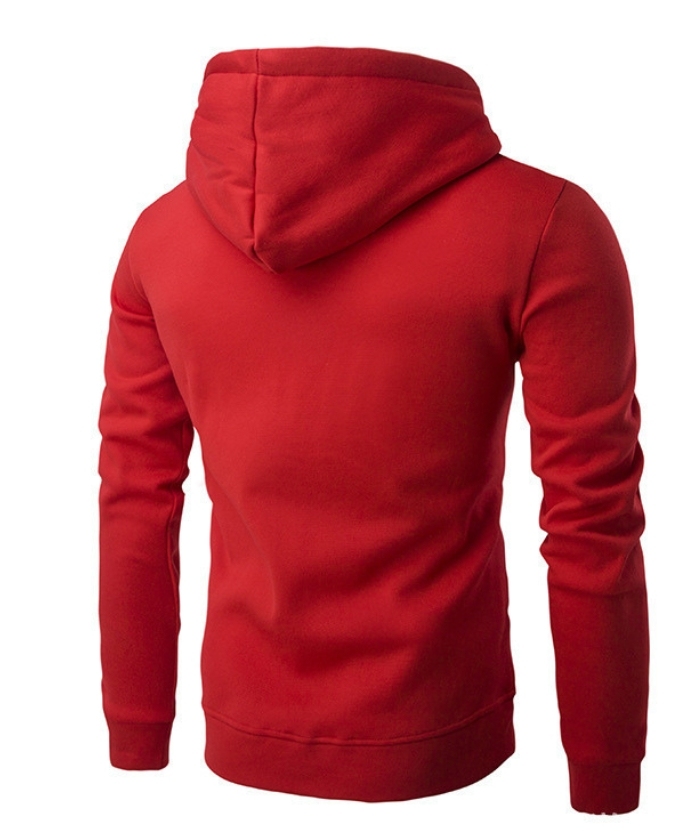 ZITY Men's Long Sleeve Solid Color Fleece Kangaroo Pocket Hoodie-DUMFH04879 | Zitysports