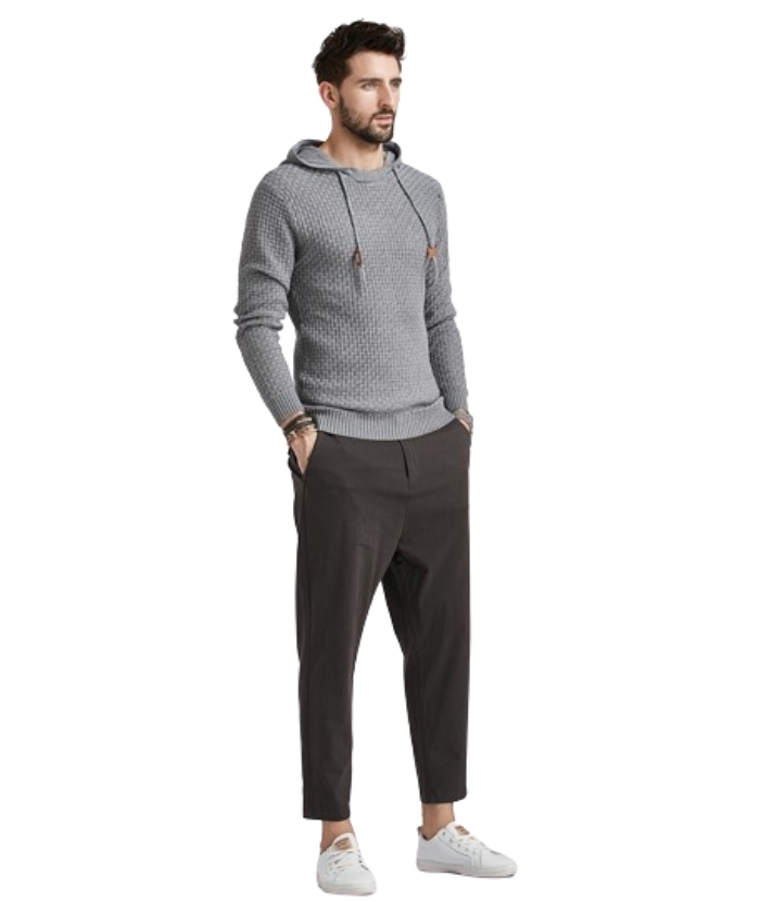 Men's Hooded Long Sleeved Pullover Fit Hoodie-DUMFH04888 | Zitysports
