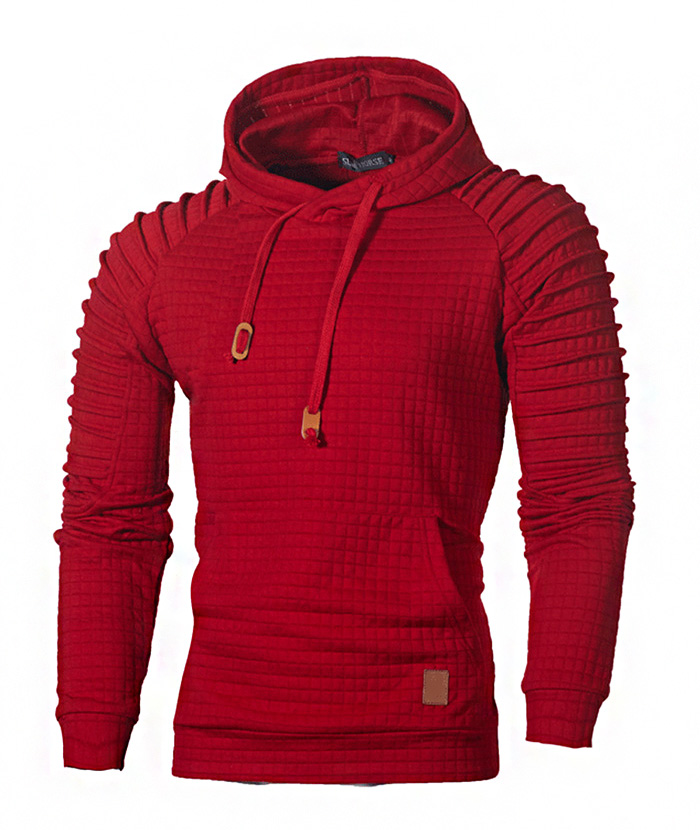 ZITY Men's Fashion Solid Color Casual Slim Fit with Kangaroo Pocket Hoodie-DUMFH05019|Zitysports