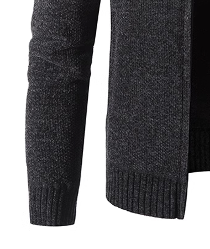 ZITY Men's Knitted Full Zip Slim Fit Warm with Pockets Hoodie-DUMFH05013|Zitysports