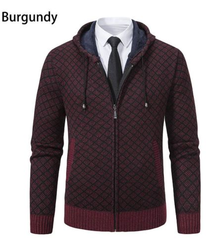 ZITY Men's Knitted Zip-Up Long Sleeve Hoodie-DUMFH05055|Zitysports