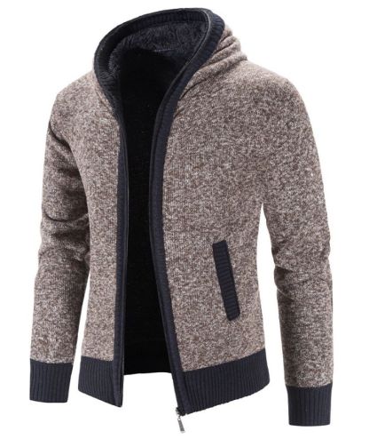 ZITY Men's Knitted Long Sleeve Full Zip Up Plus Size Casual Hoodie-DUMSW05059|Zitysports