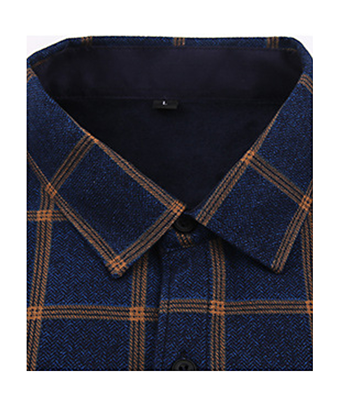ZITY Men's Oversize Button Up Long Sleeve Plaid Shirt-DUMLT05362|Zitysports