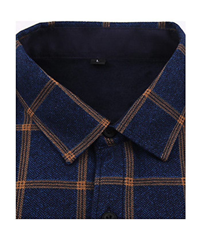 ZITY Men's Oversize Button Up Long Sleeve Plaid Shirt-DUMLT05362|Zitysports