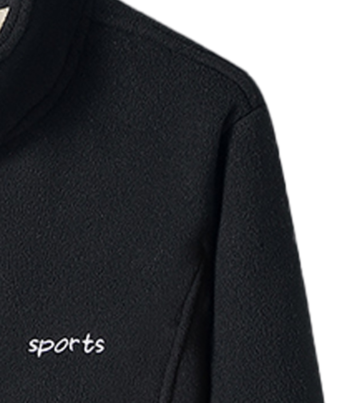 ZITY Men's Full Zipper Stand Collar Fleece Jacket-DUMFH05441