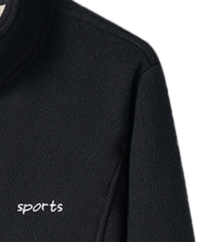 ZITY Men's Full Zipper Stand Collar Fleece Jacket-DUMFH05441